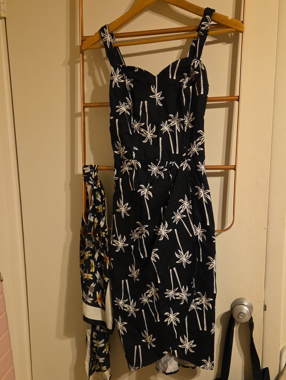 Collectif Black Palm Print Sarong